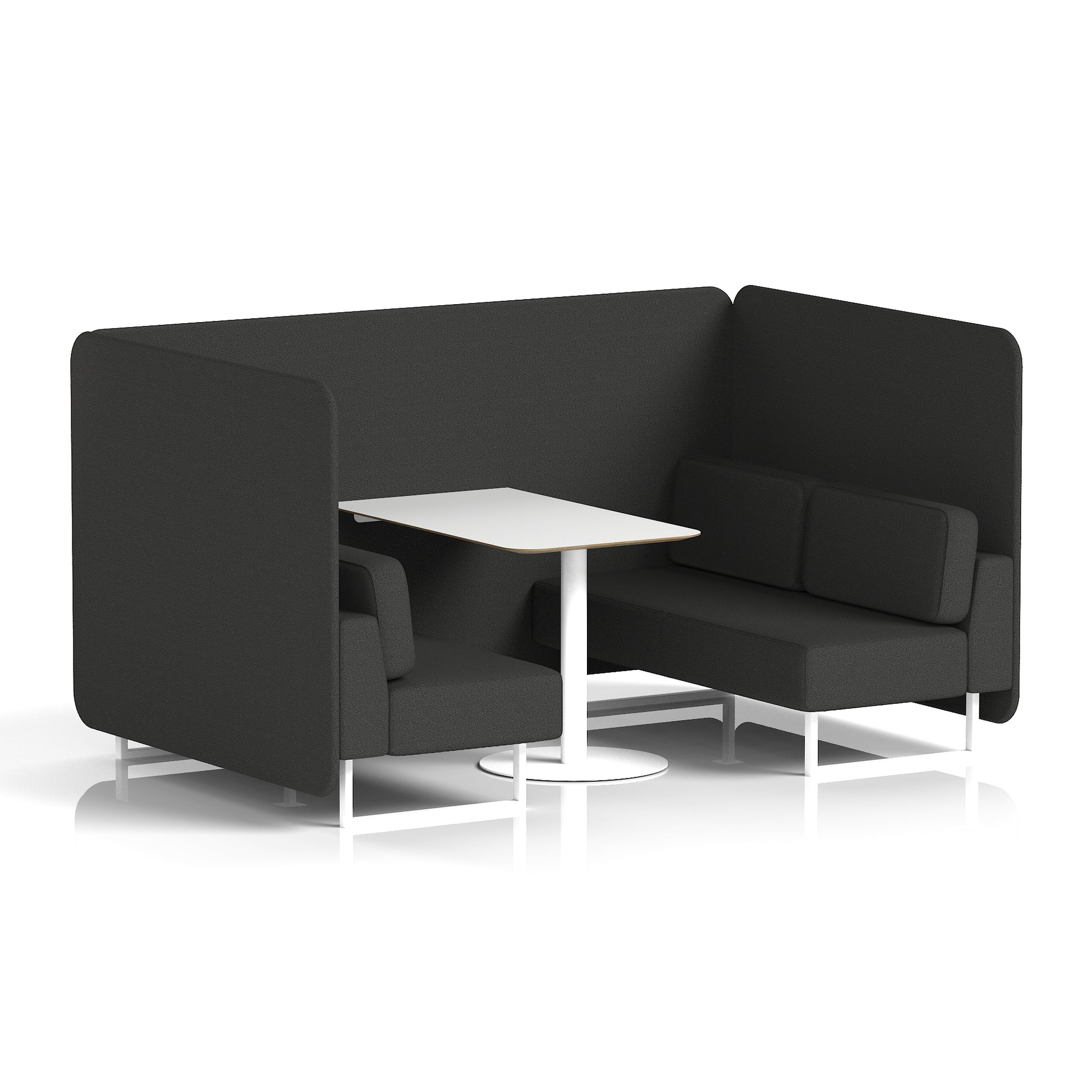 Brixworth Bench Booth With White Table In Single Tone