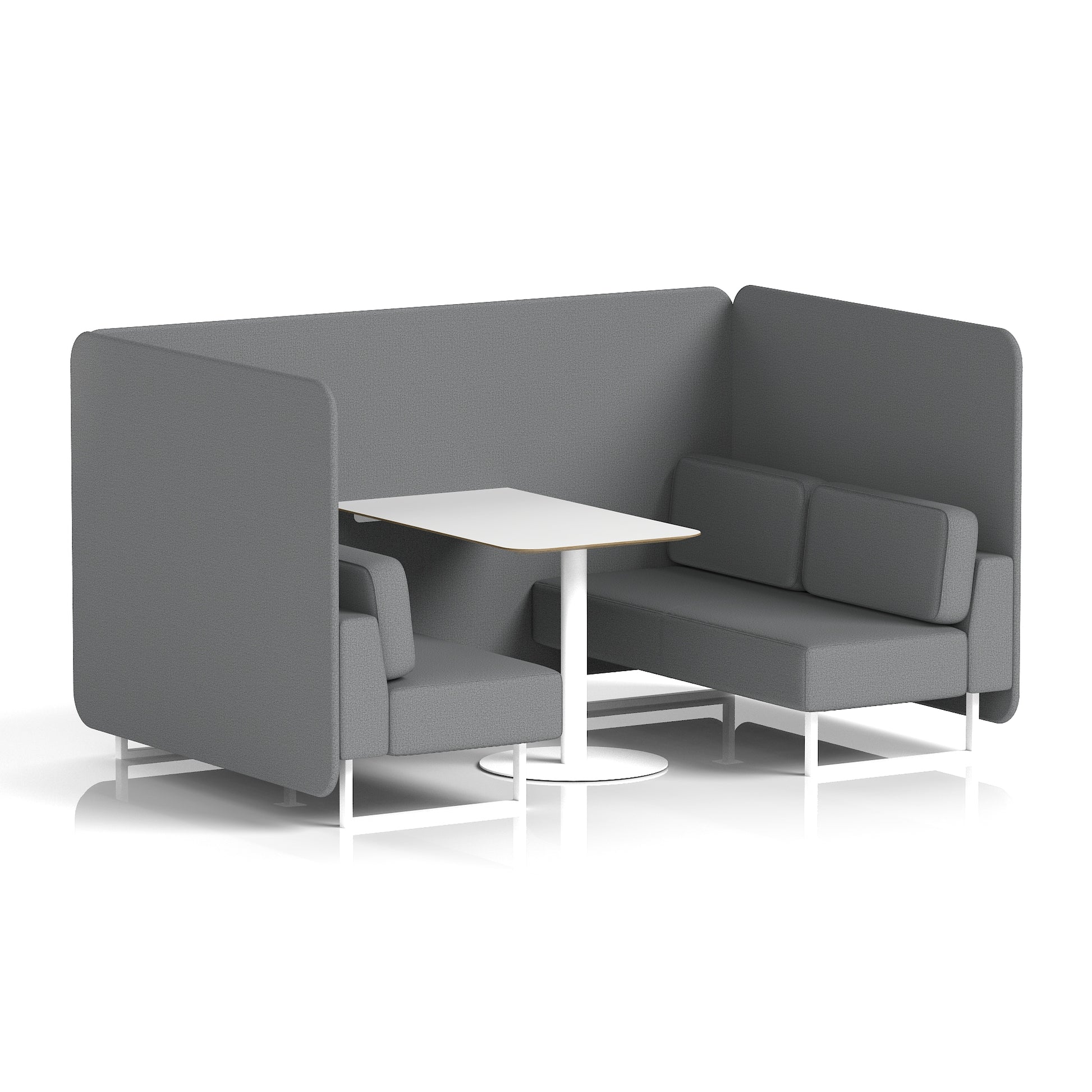 Brixworth Bench Booth With White Table In Single Tone