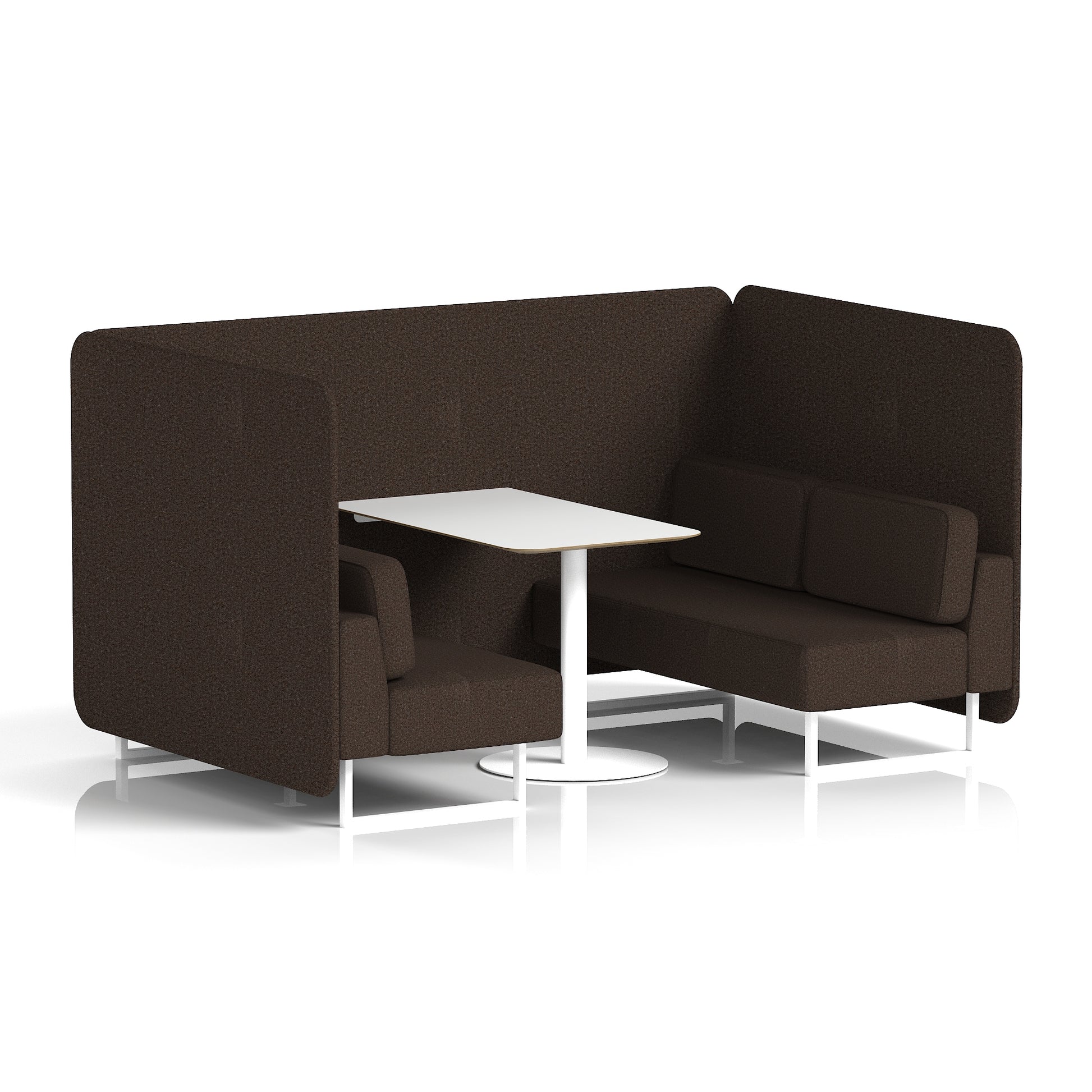 Brixworth Bench Booth With White Table In Single Tone