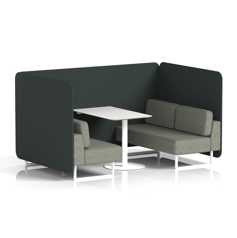 Brixworth Bench Booth With White Table In Two Tone
