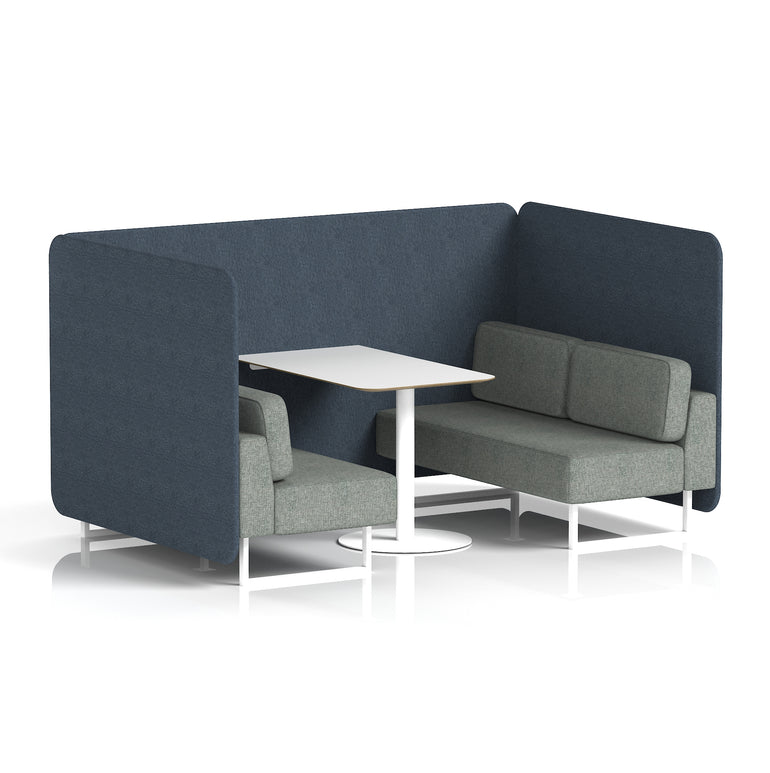 Brixworth Bench Booth With White Table In Two Tone