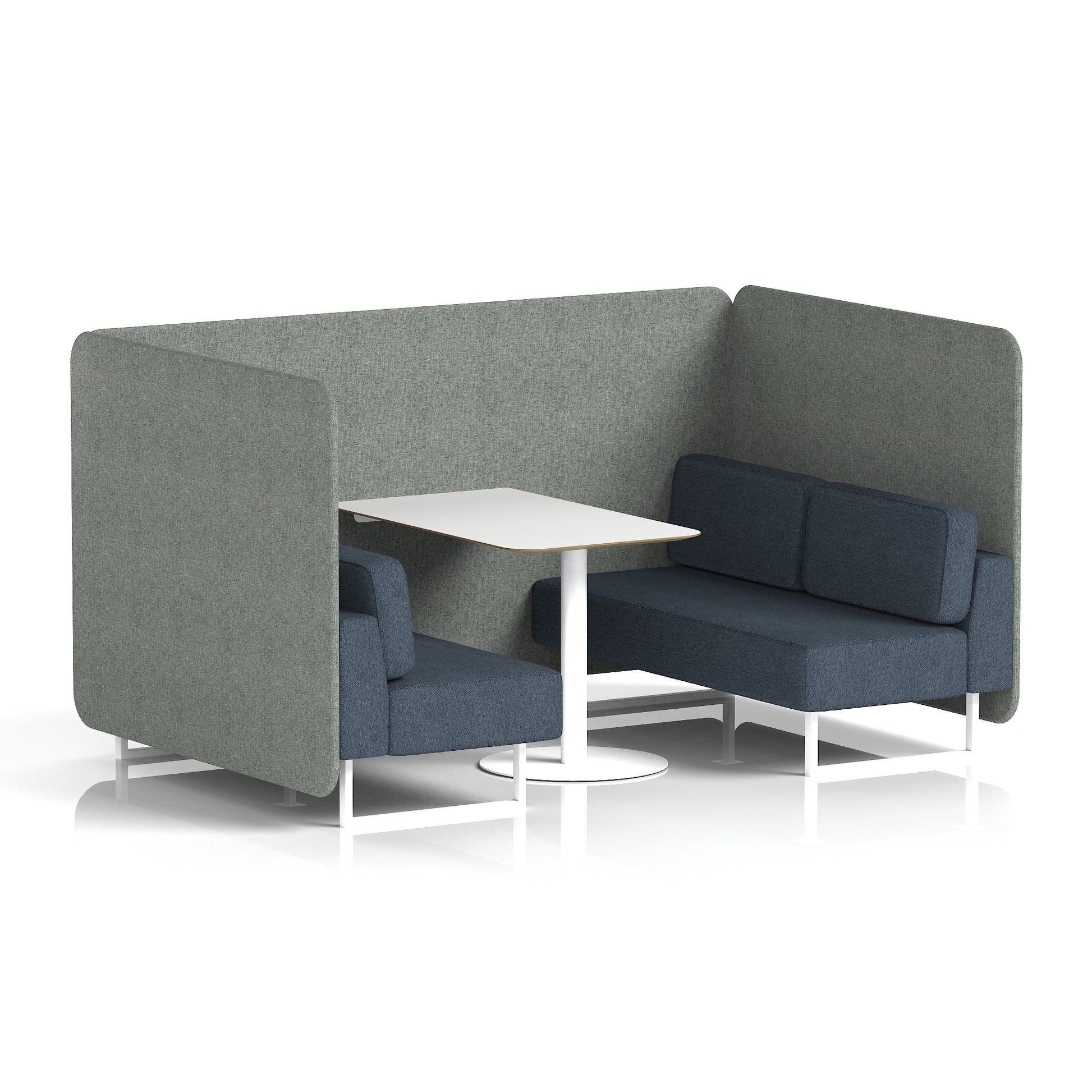 Brixworth Bench Booth With White Table In Two Tone