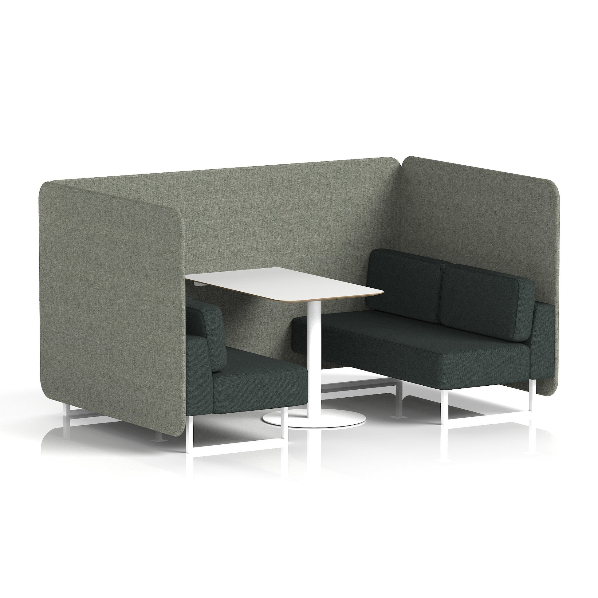 Brixworth Bench Booth With White Table In Two Tone