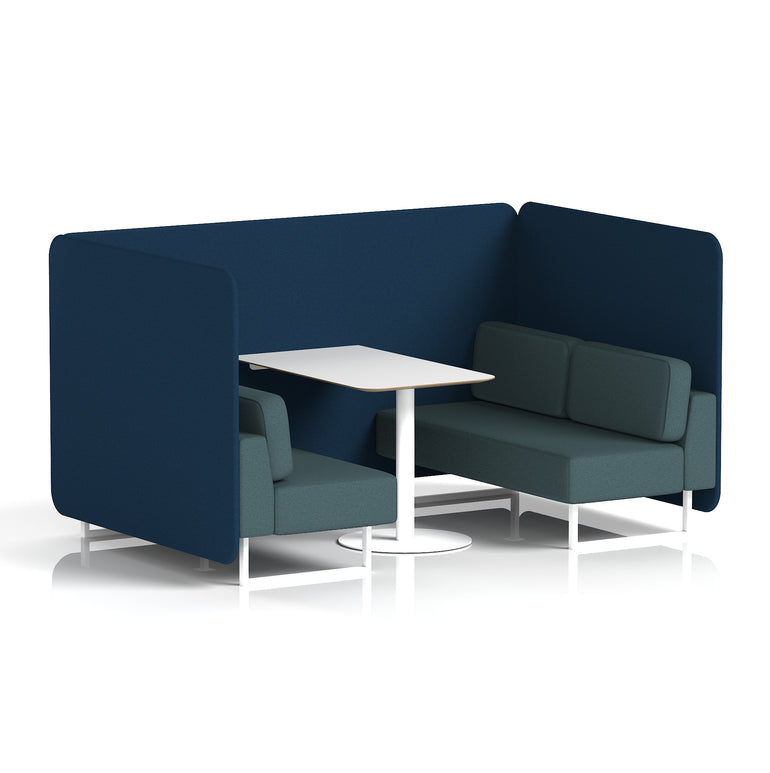 Brixworth Bench Booth With White Table In Two Tone