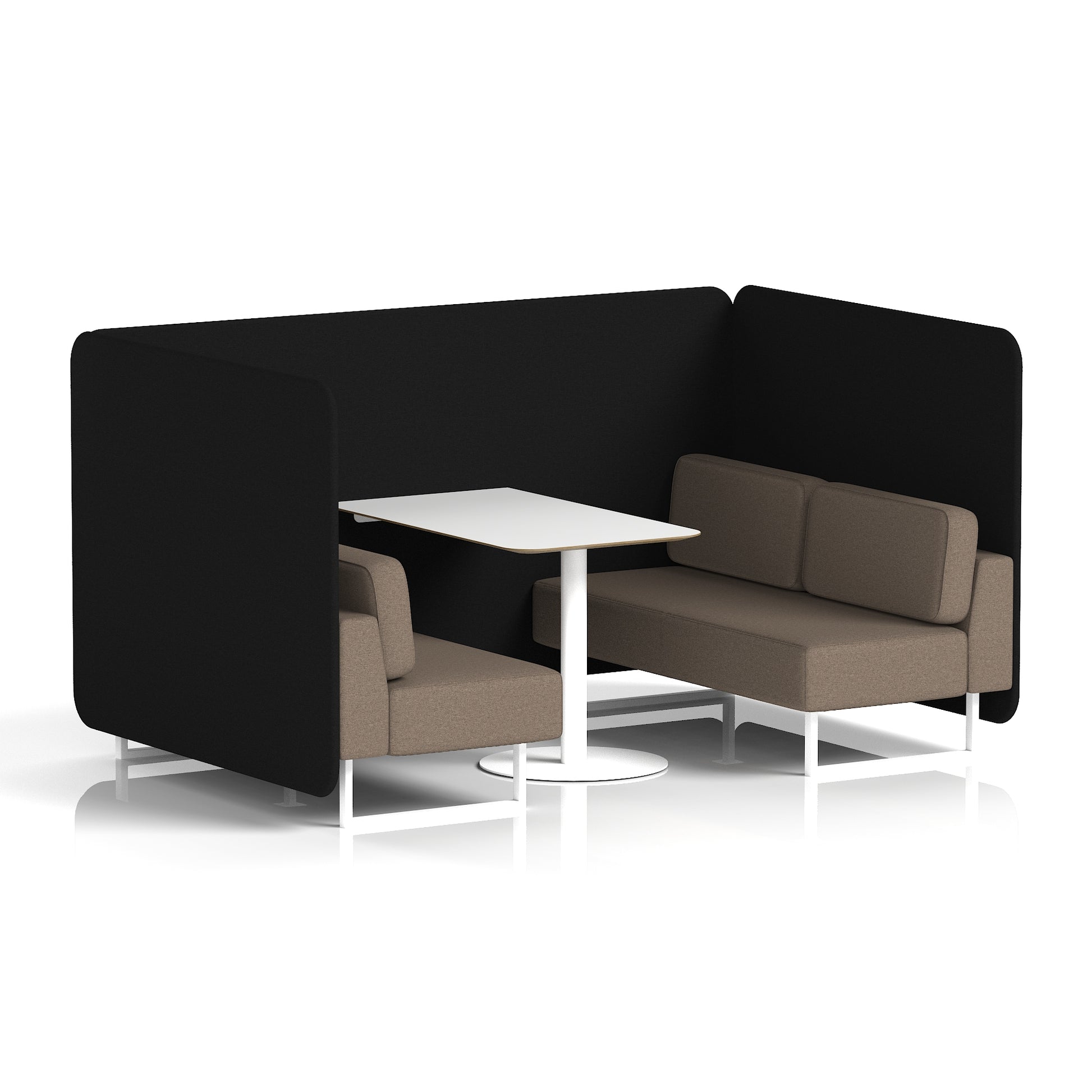 Brixworth Bench Booth With White Table In Two Tone