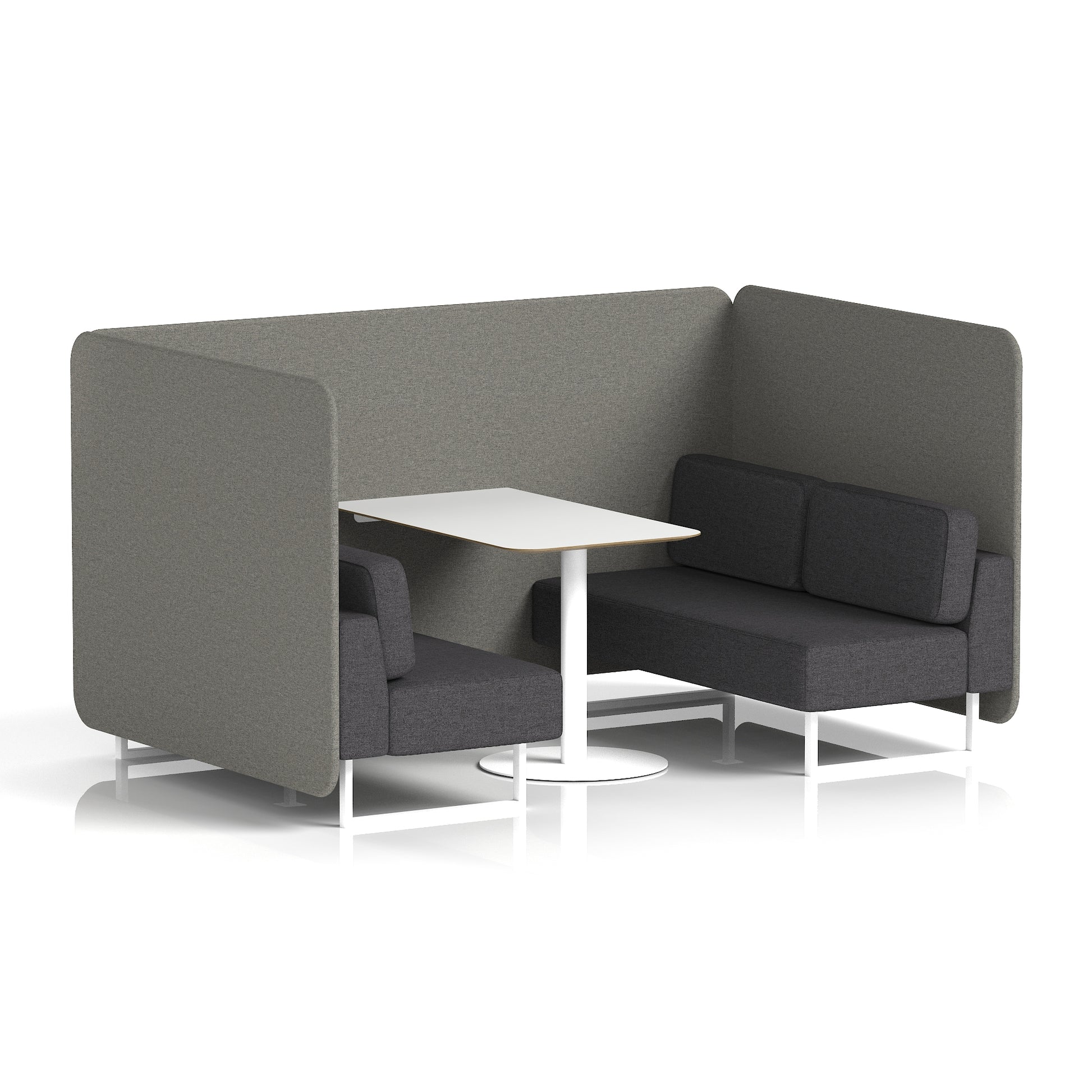 Brixworth Bench Booth With White Table In Two Tone