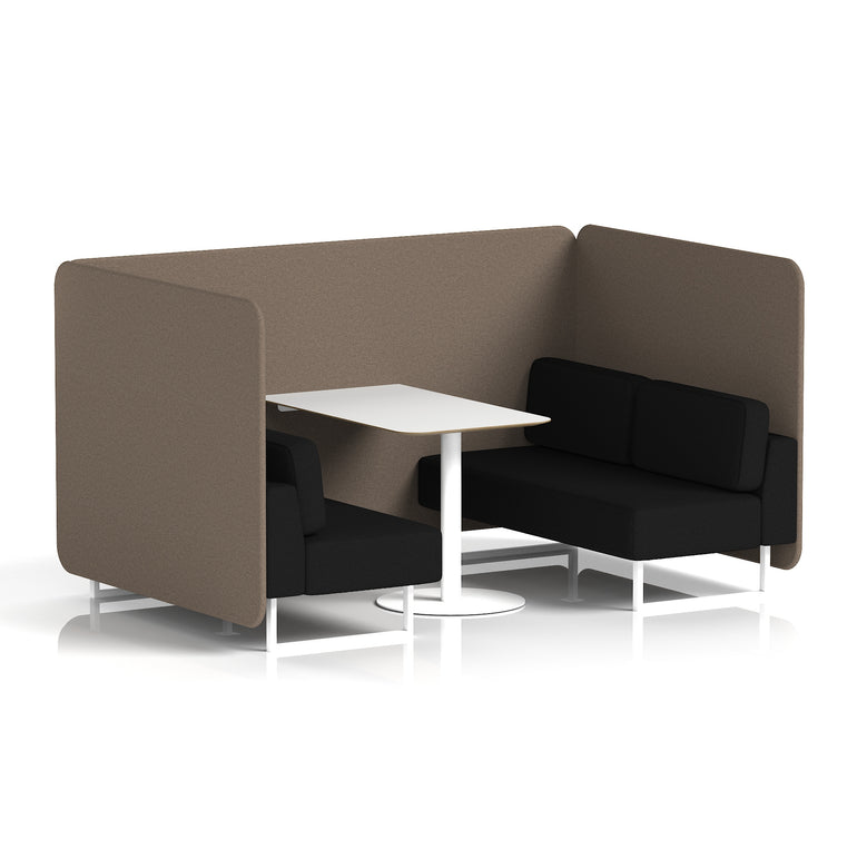 Brixworth Bench Booth With White Table In Two Tone