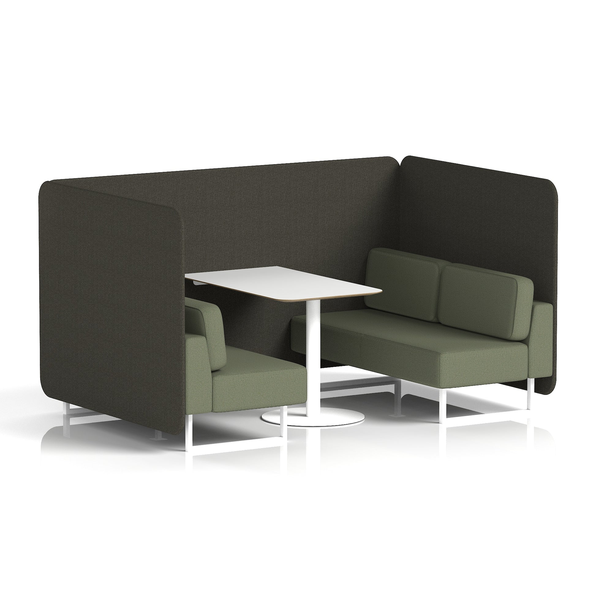 Brixworth Bench Booth With White Table In Two Tone