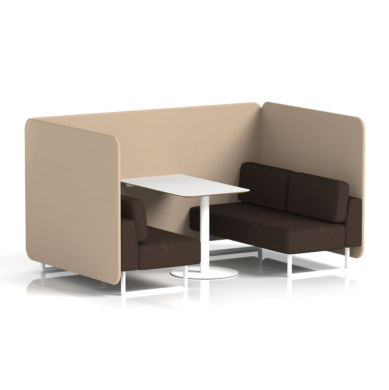 Brixworth Bench Booth With White Table In Two Tone