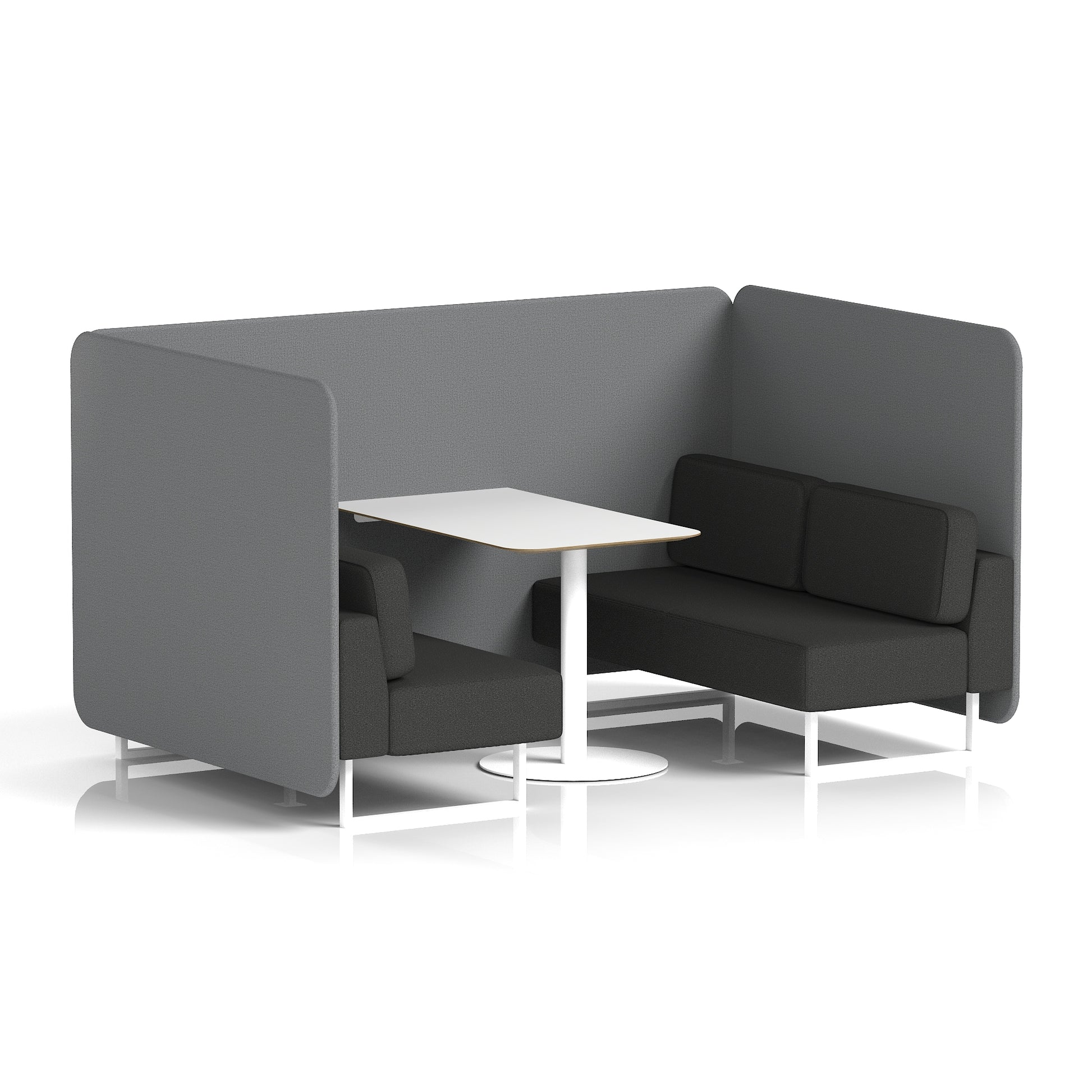 Brixworth Bench Booth With White Table In Two Tone