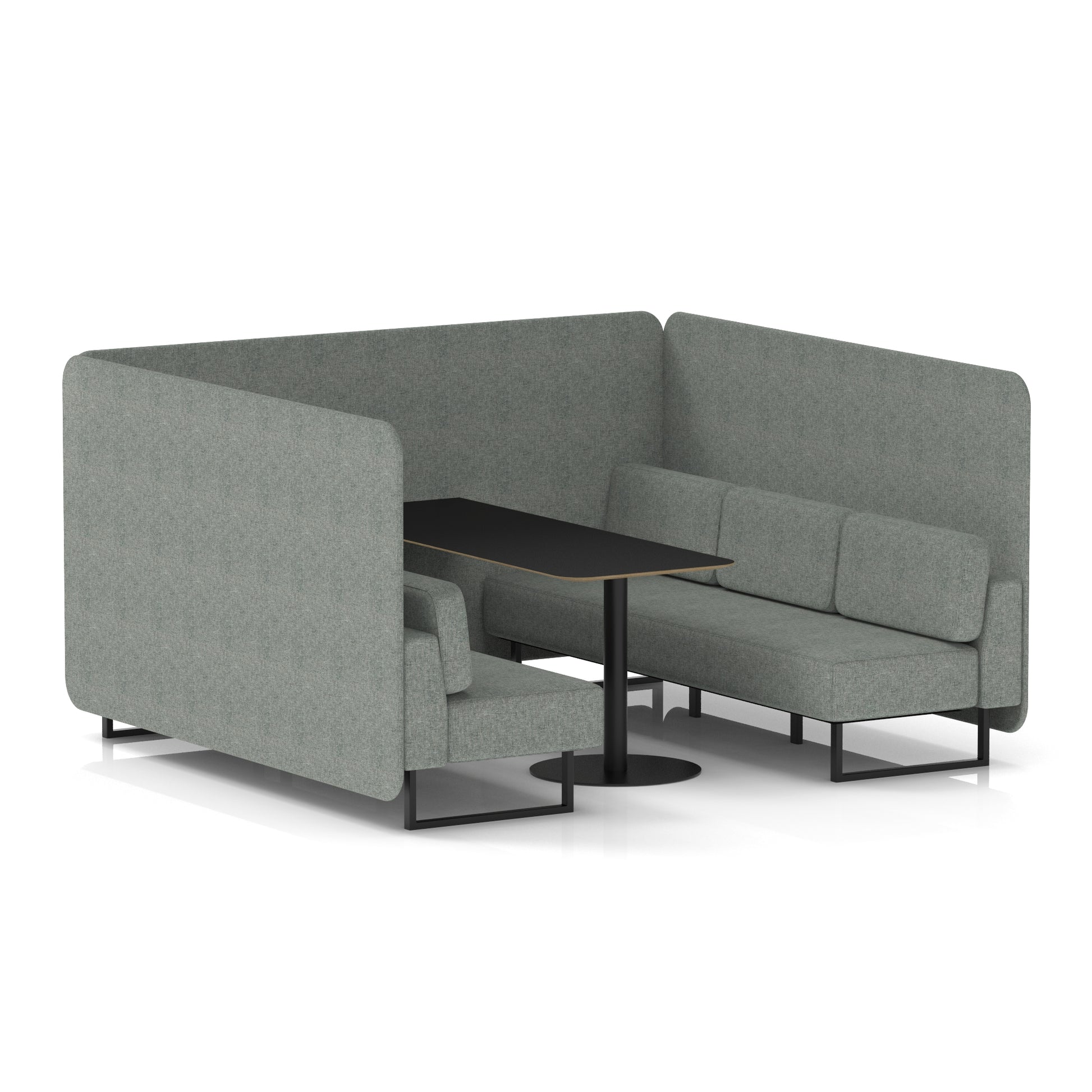 Brixworth Bench Booth With Black Table In Single Tone