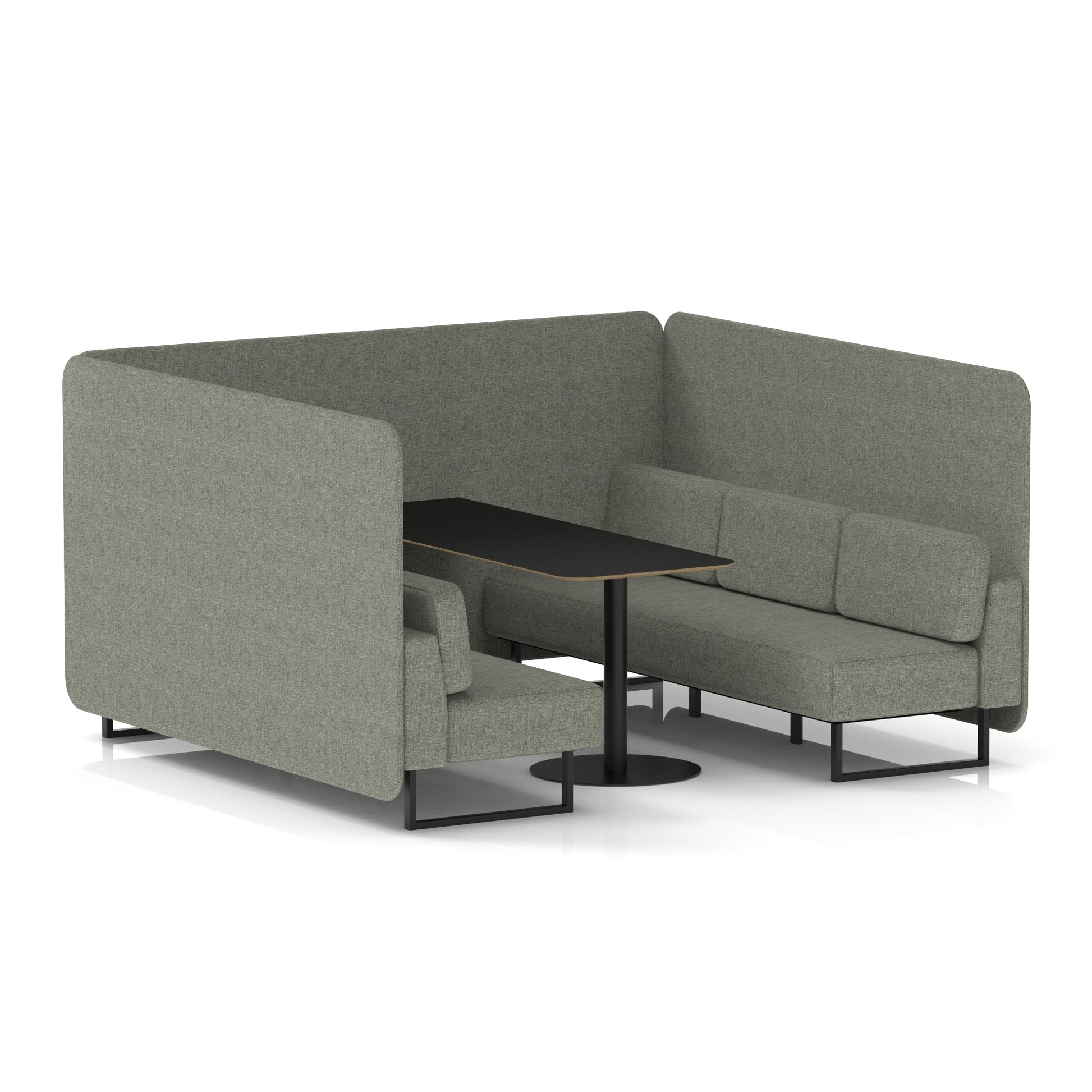 Brixworth Bench Booth With Black Table In Single Tone