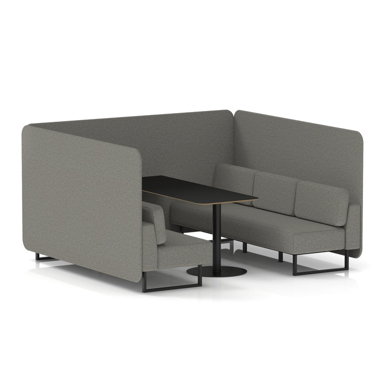 Brixworth Bench Booth With Black Table In Single Tone