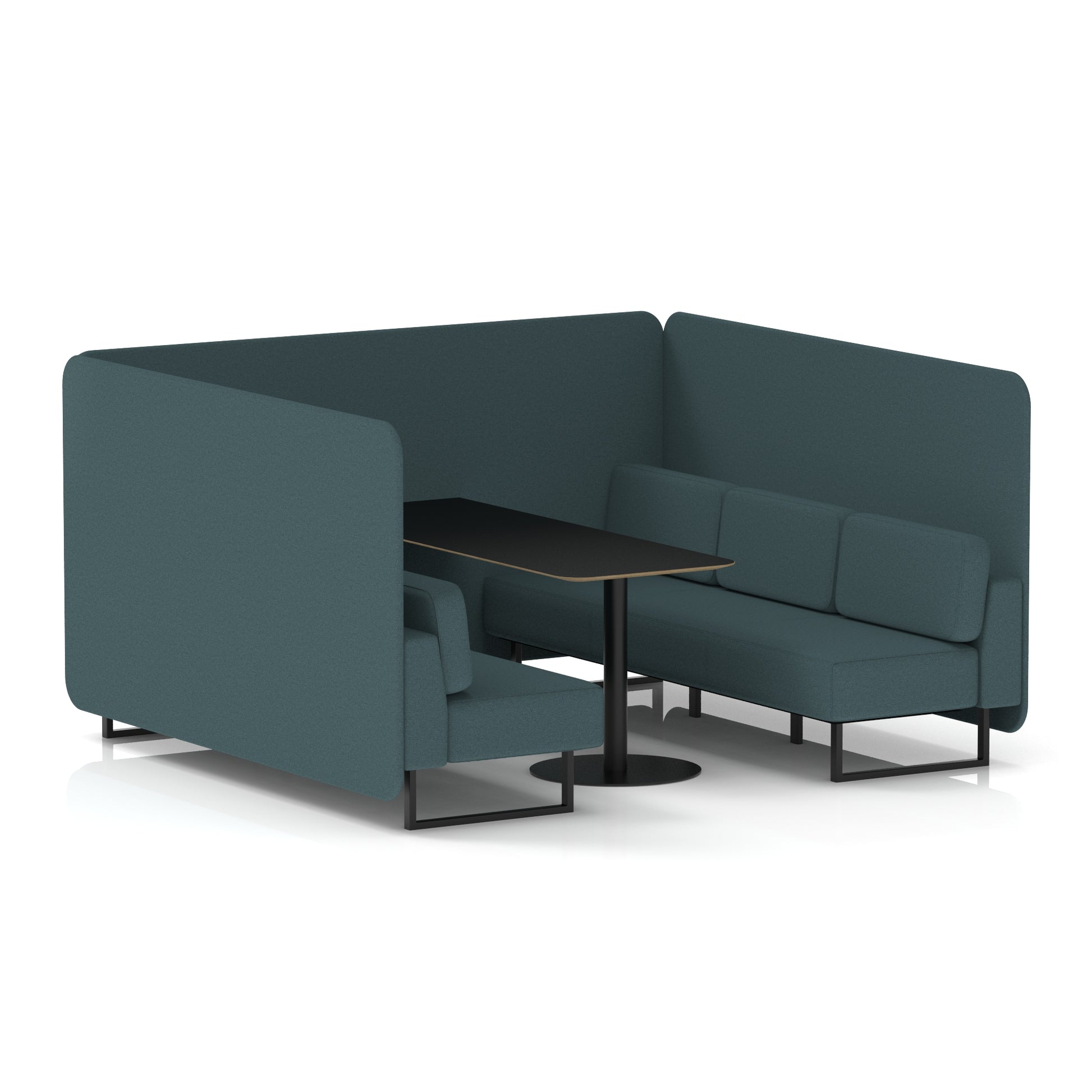 Brixworth Bench Booth With Black Table In Single Tone