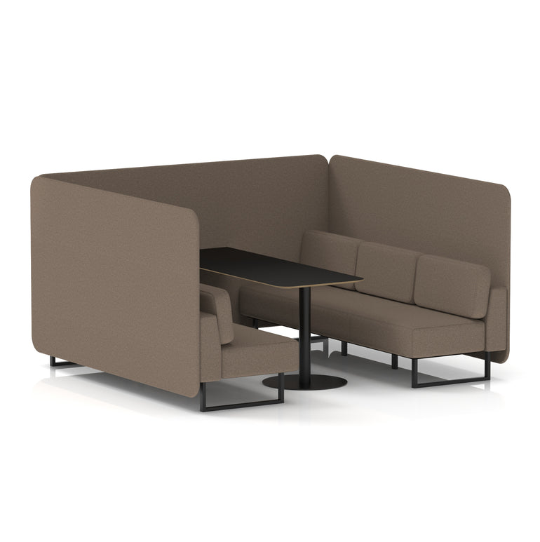 Brixworth Bench Booth With Black Table In Single Tone