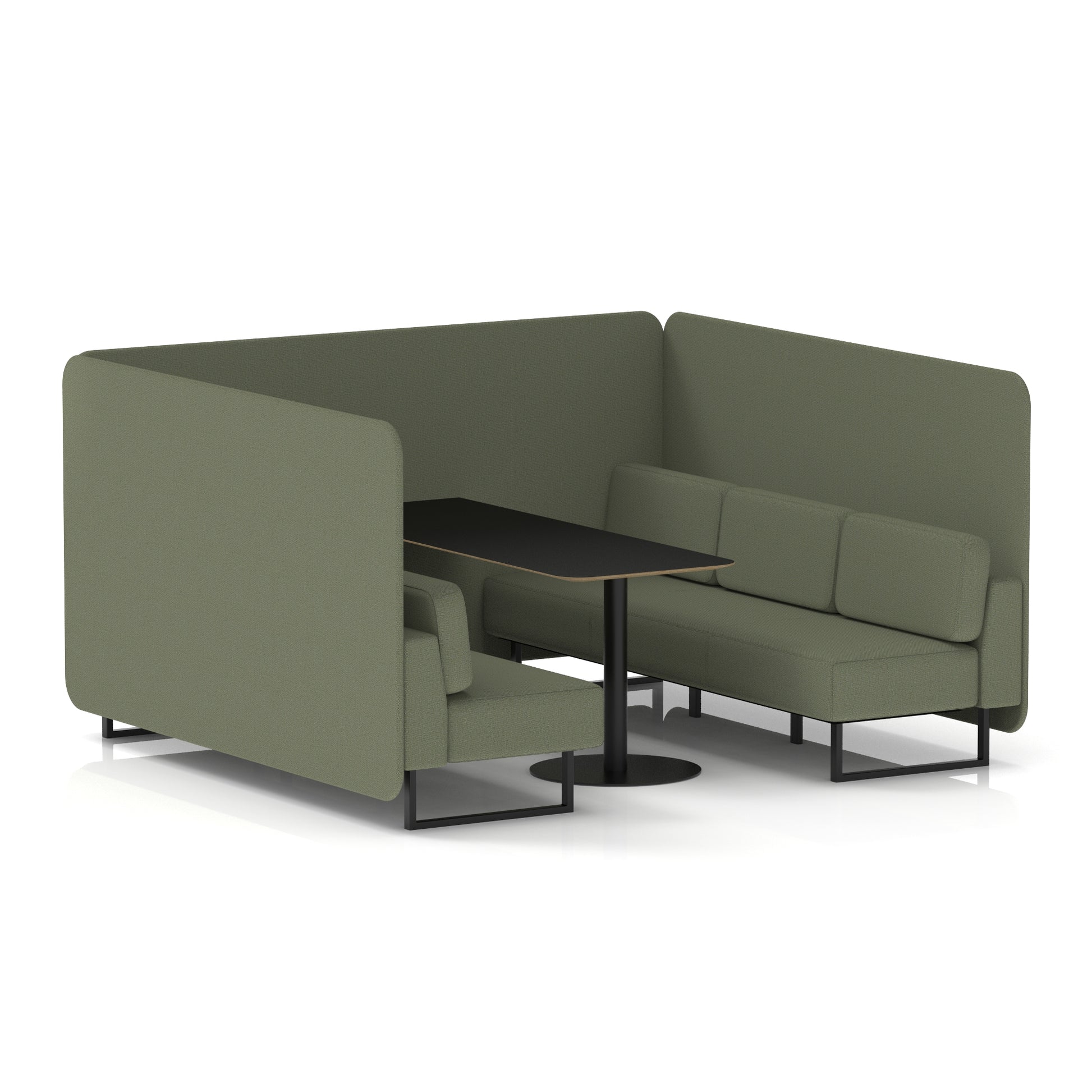 Brixworth Bench Booth With Black Table In Single Tone