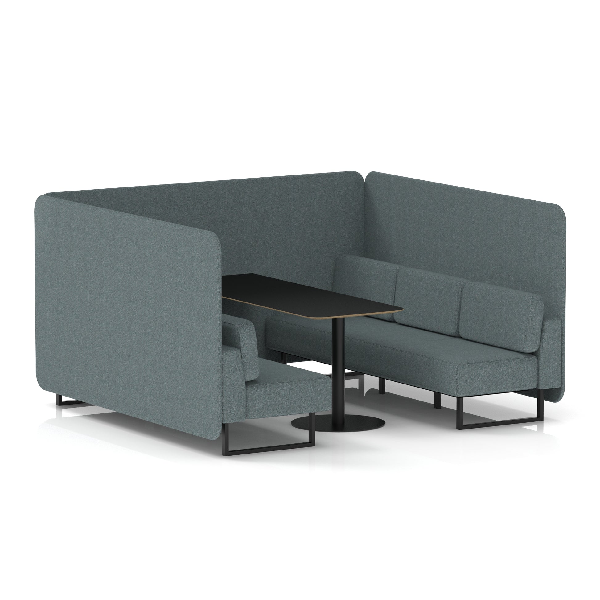 Brixworth Bench Booth With Black Table In Single Tone