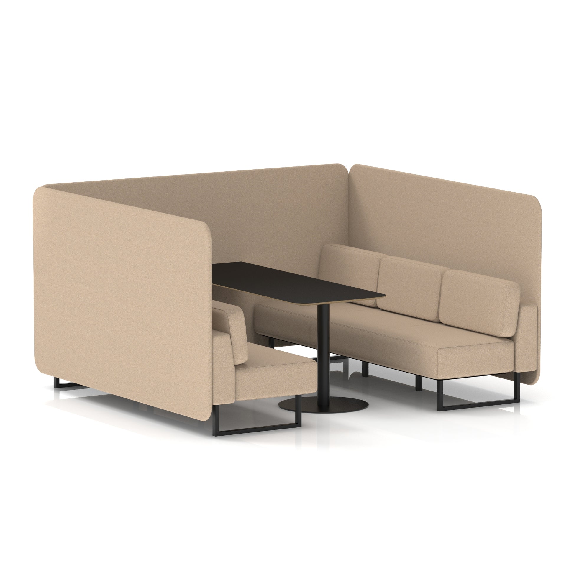 Brixworth Bench Booth With Black Table In Single Tone