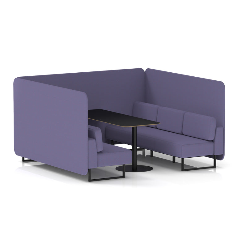 Brixworth Bench Booth With Black Table In Single Tone