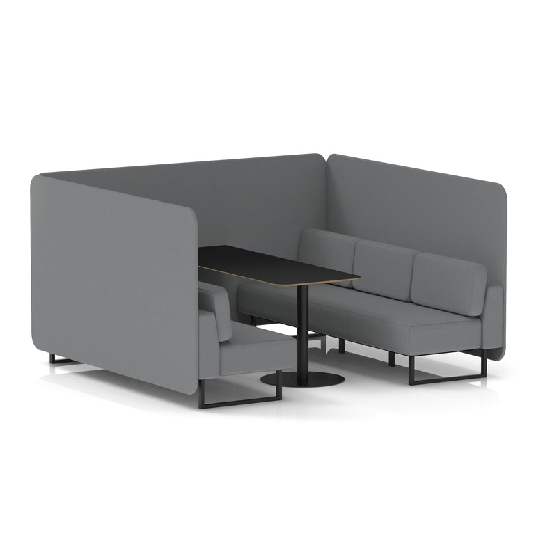 Brixworth Bench Booth With Black Table In Single Tone