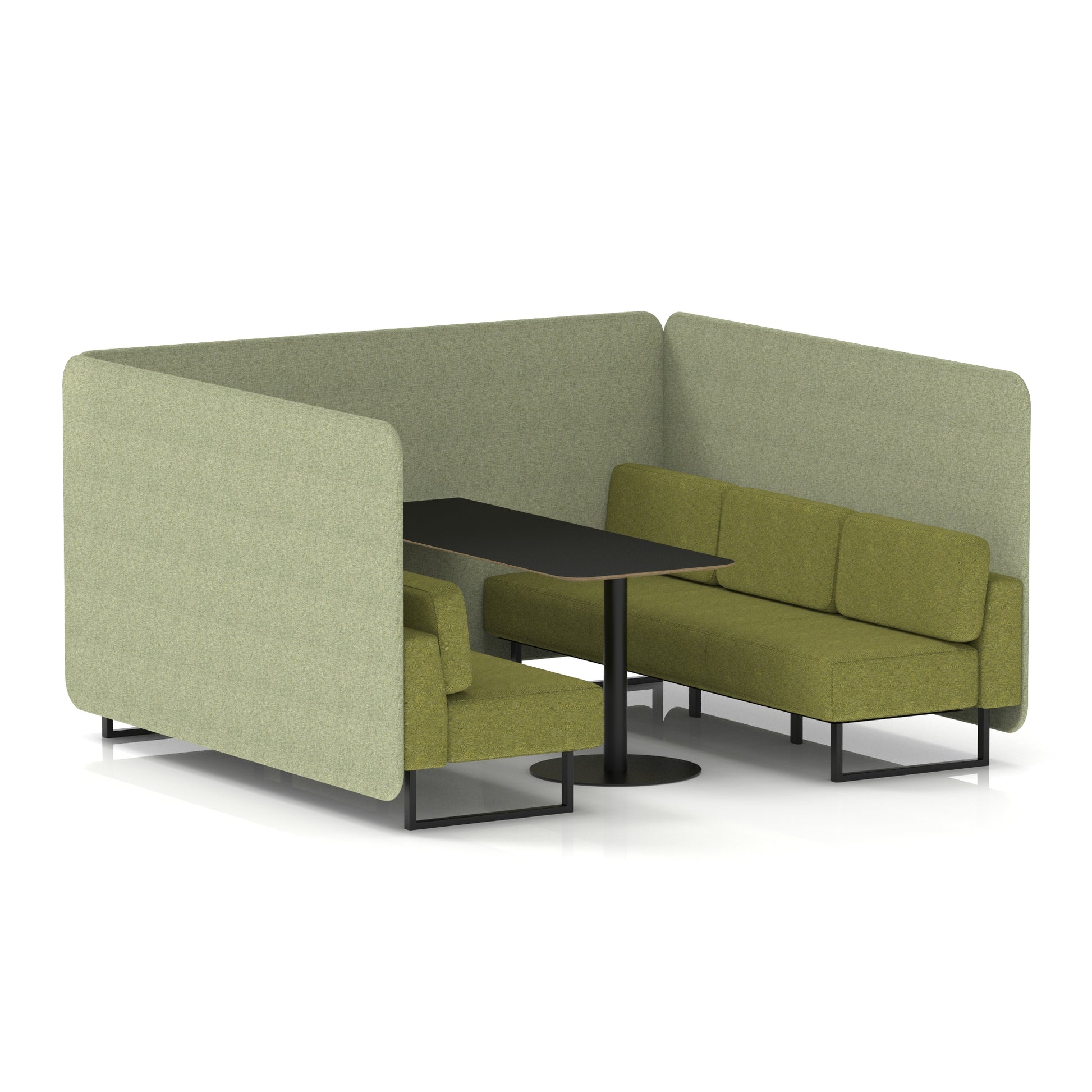 Brixworth Bench Booth With Black Table In Two Tone