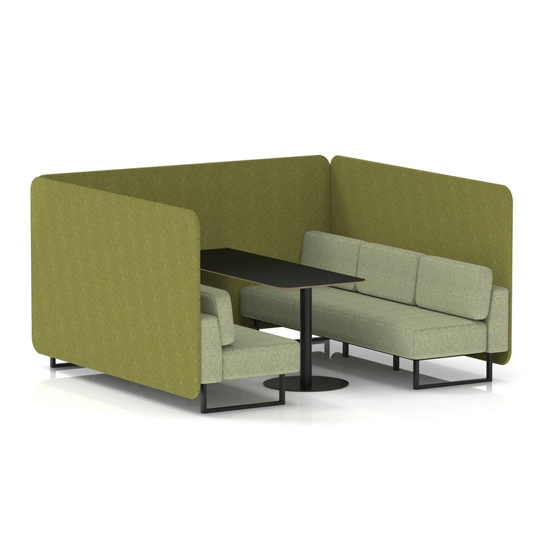 Brixworth Bench Booth With Black Table In Two Tone