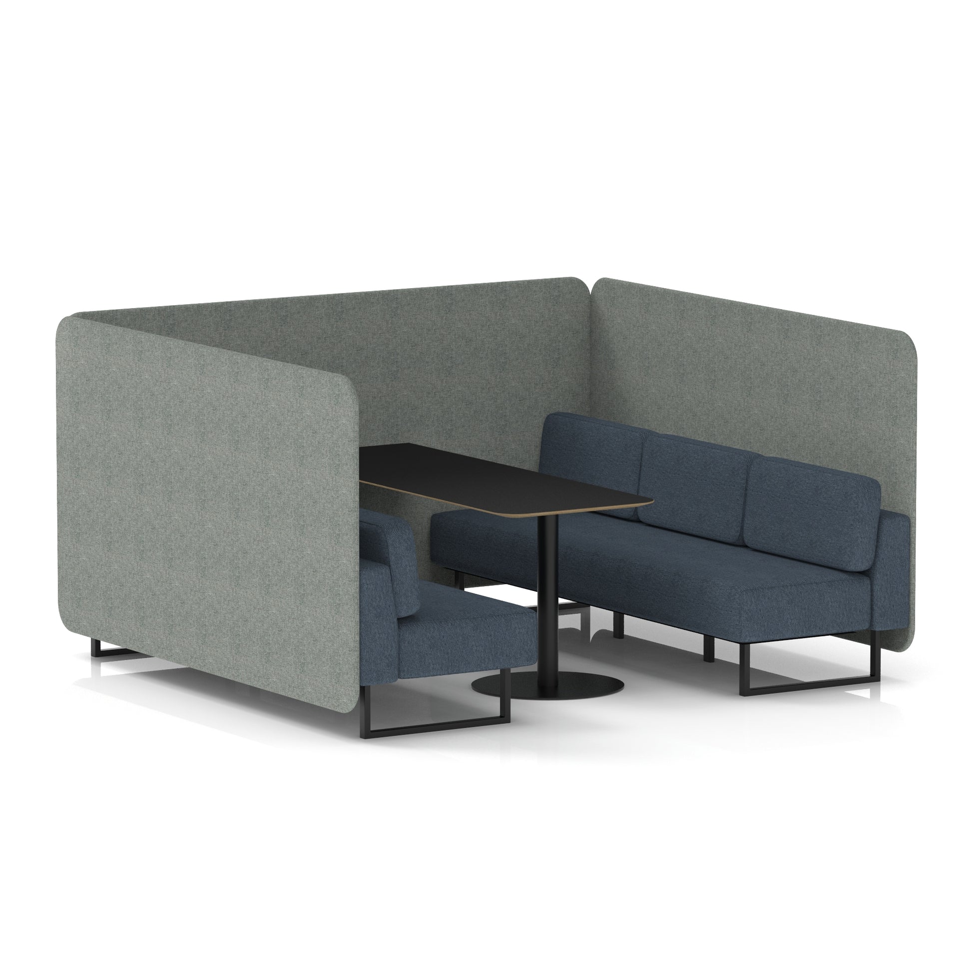 Brixworth Bench Booth With Black Table In Two Tone