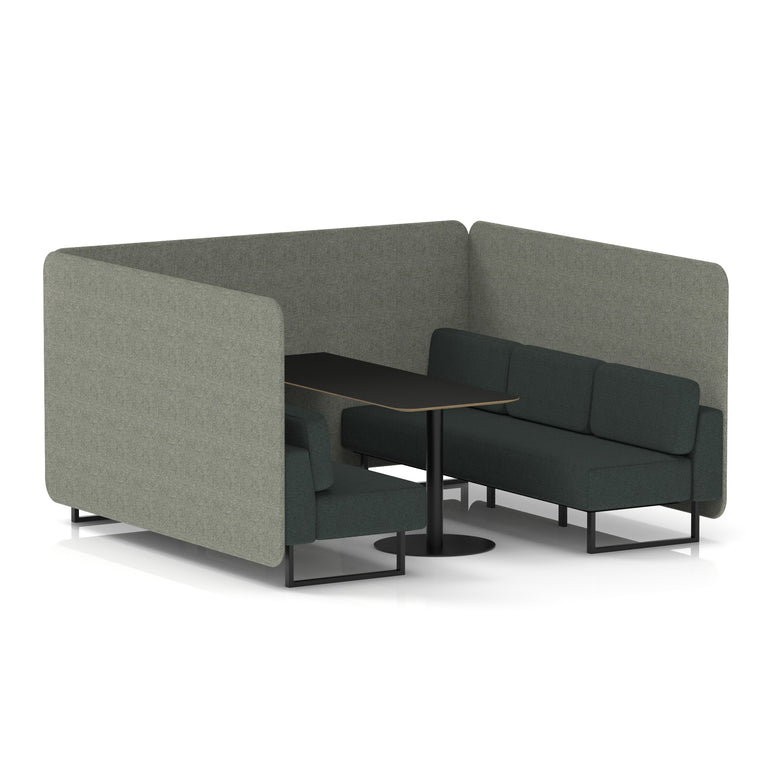 Brixworth Bench Booth With Black Table In Two Tone
