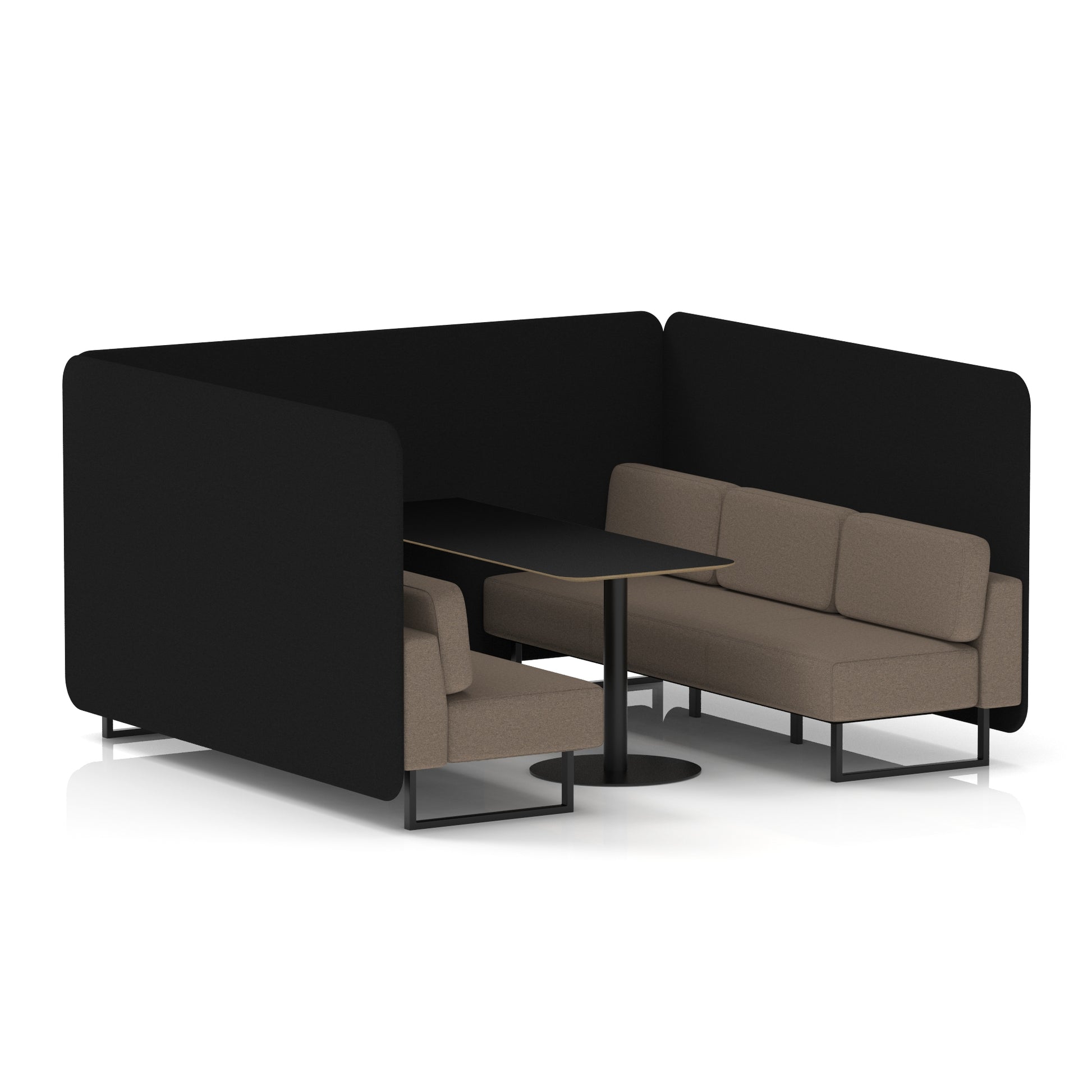 Brixworth Bench Booth With Black Table In Two Tone