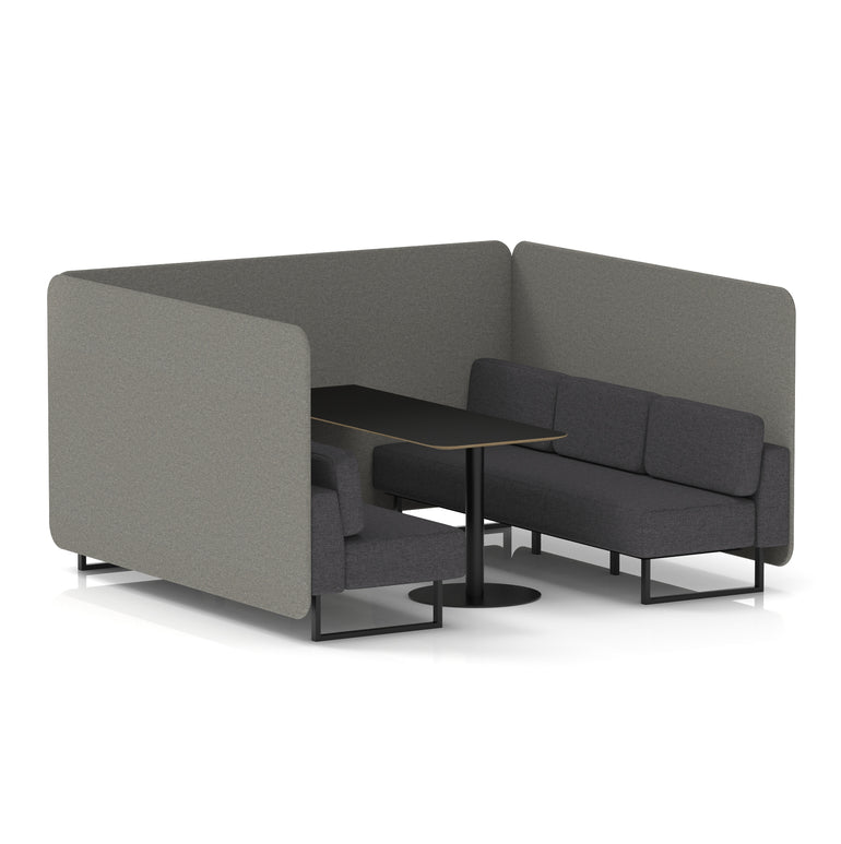 Brixworth Bench Booth With Black Table In Two Tone