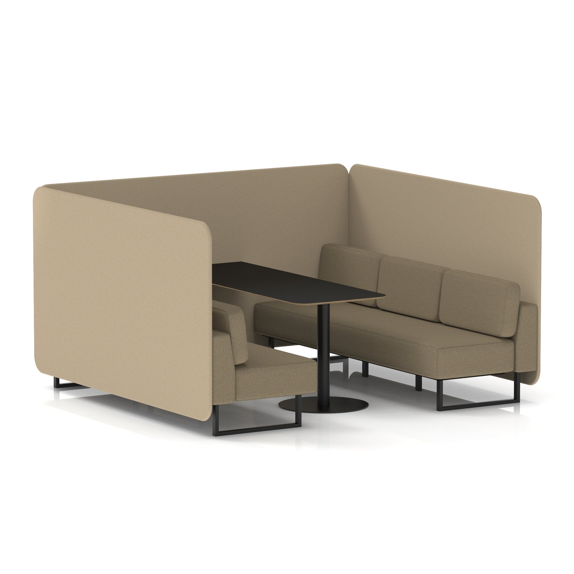 Brixworth Bench Booth With Black Table In Two Tone