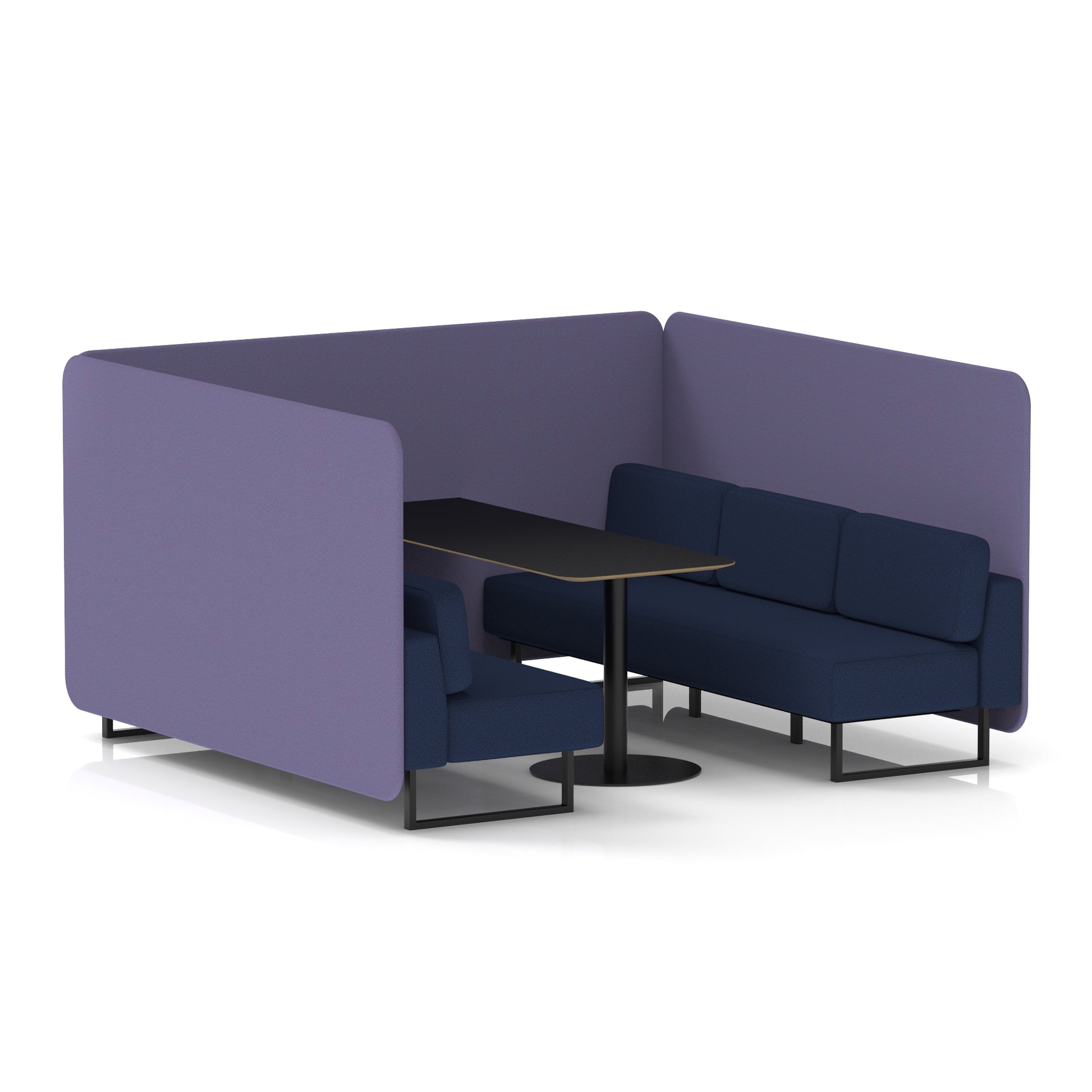 Brixworth Bench Booth With Black Table In Two Tone