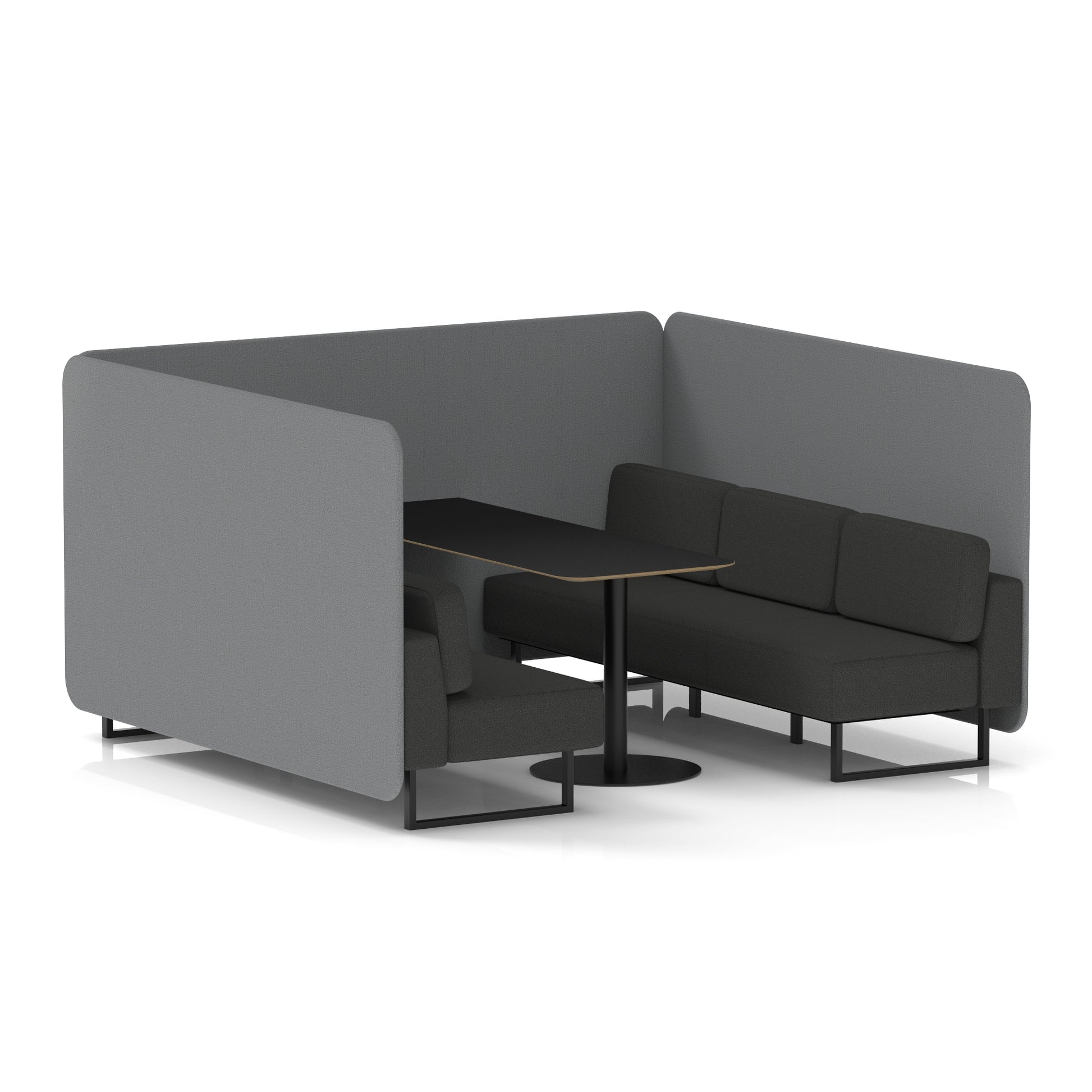 Brixworth Bench Booth With Black Table In Two Tone