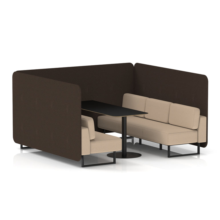 Brixworth Bench Booth With Black Table In Two Tone