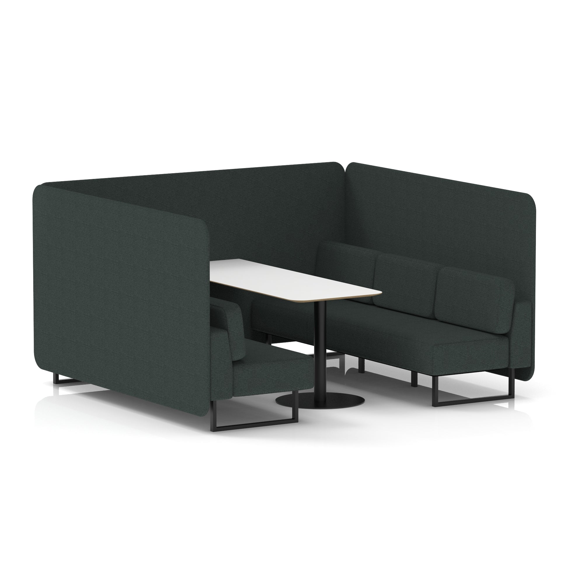 Brixworth Bench Booth With White Table In Single Tone