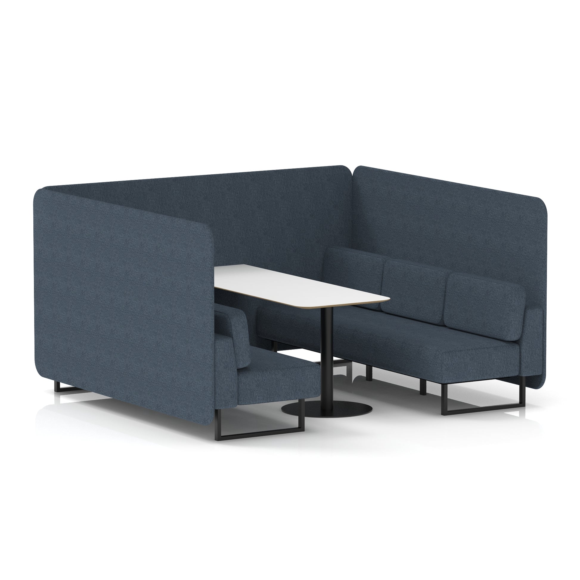 Brixworth Bench Booth With White Table In Single Tone
