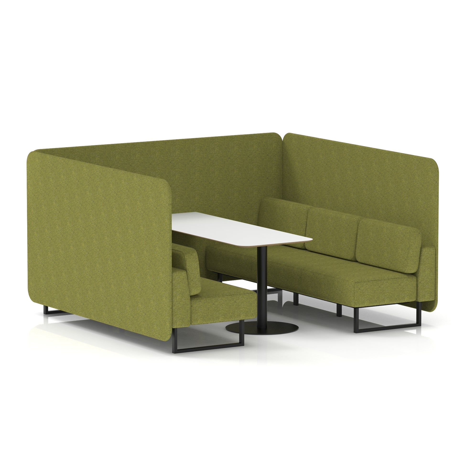 Brixworth Bench Booth With White Table In Single Tone