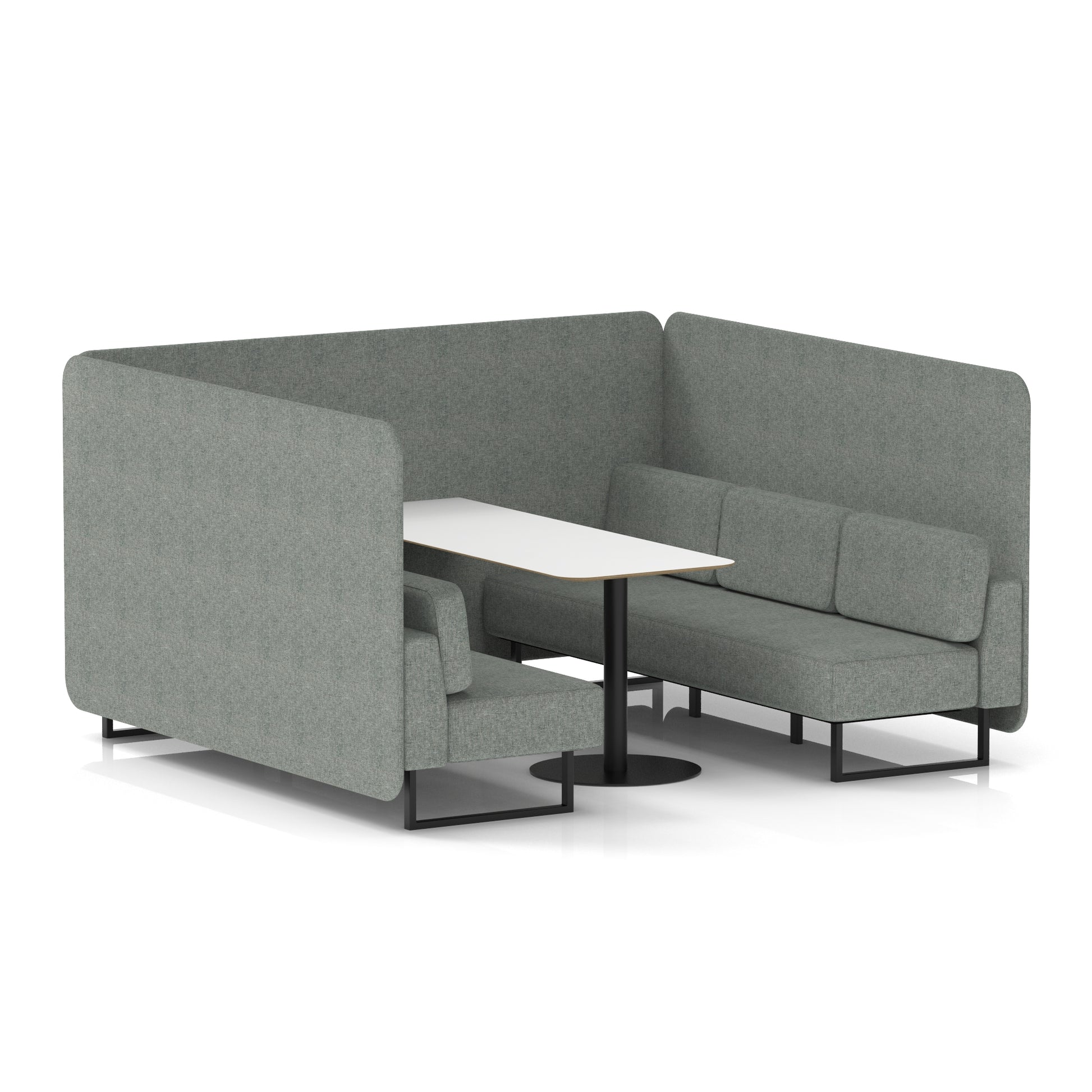 Brixworth Bench Booth With White Table In Single Tone