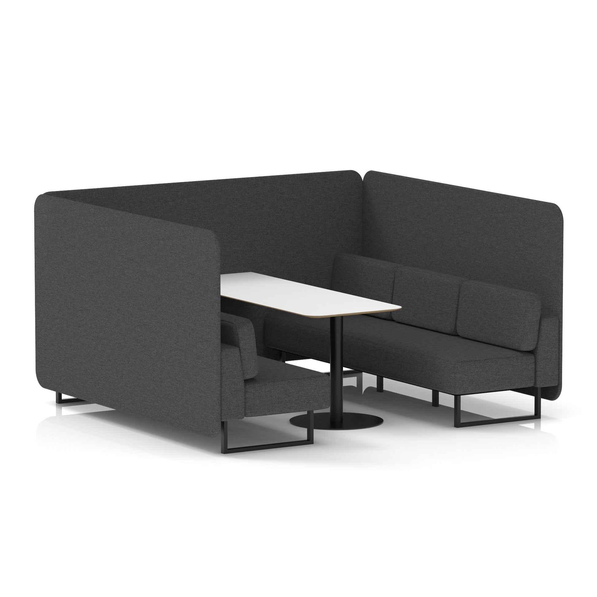 Brixworth Bench Booth With White Table In Single Tone