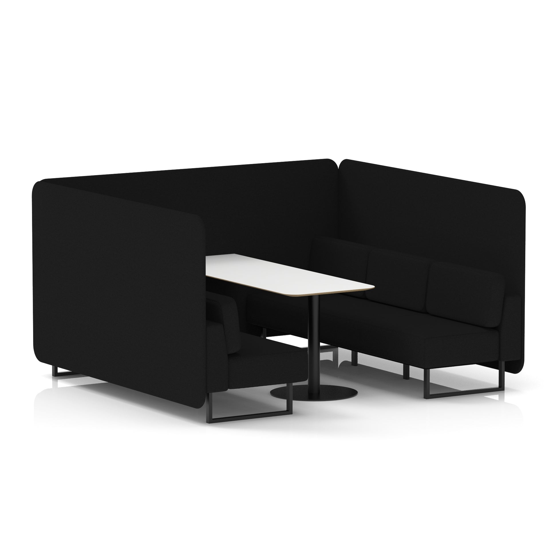 Brixworth Bench Booth With White Table In Single Tone