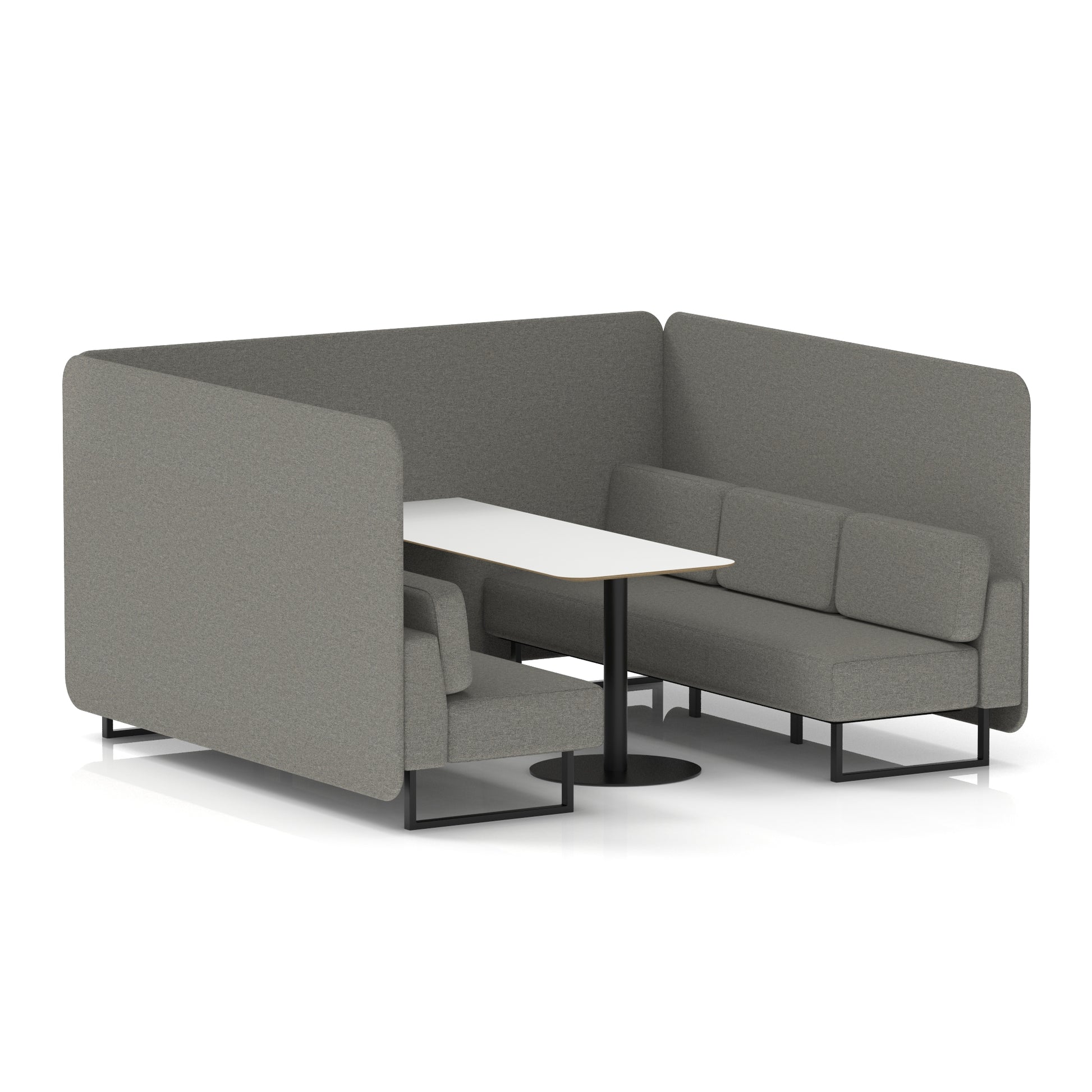 Brixworth Bench Booth With White Table In Single Tone
