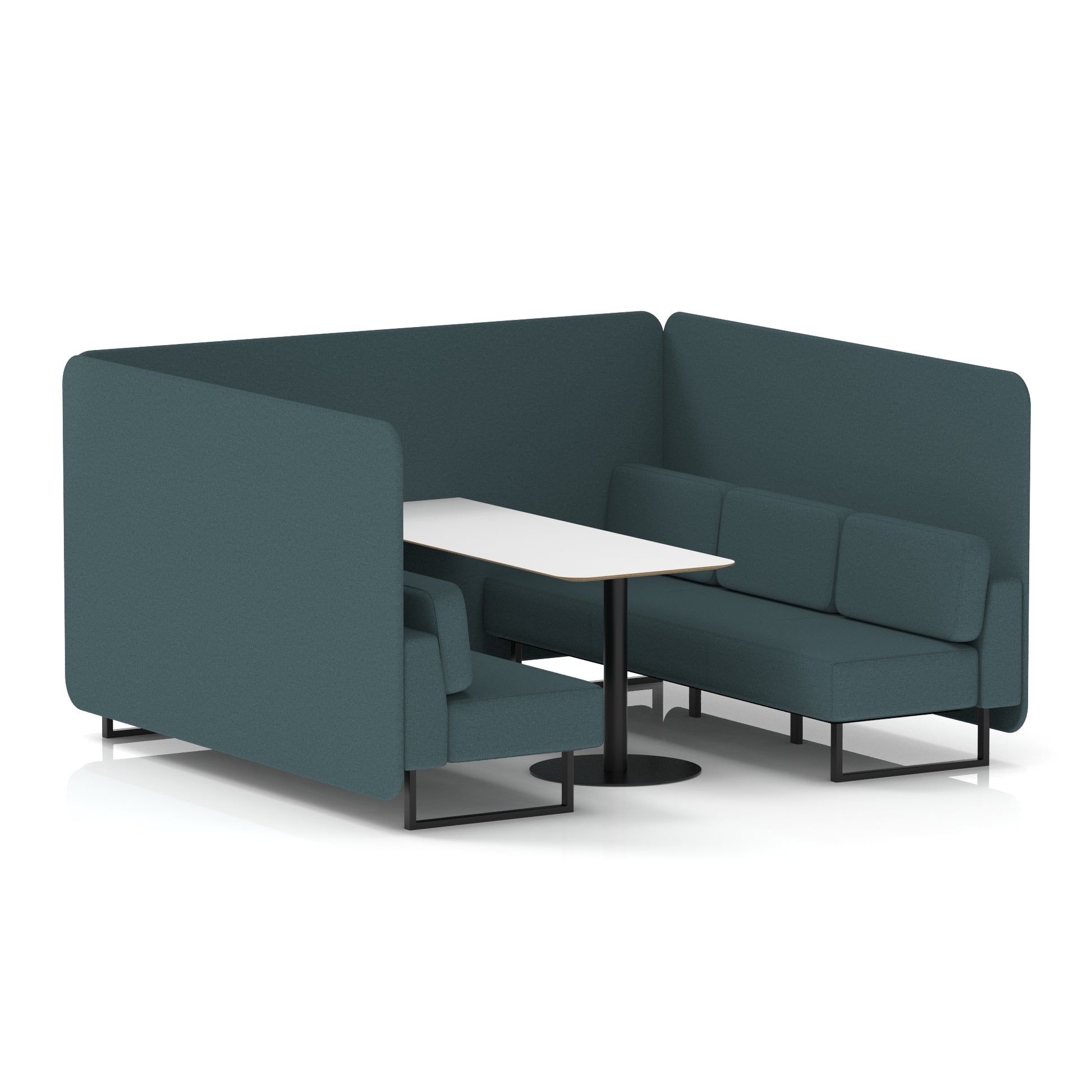 Brixworth Bench Booth With White Table In Single Tone
