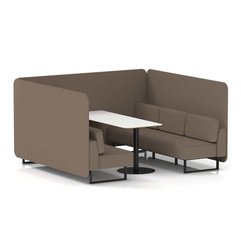 Brixworth Bench Booth With White Table In Single Tone
