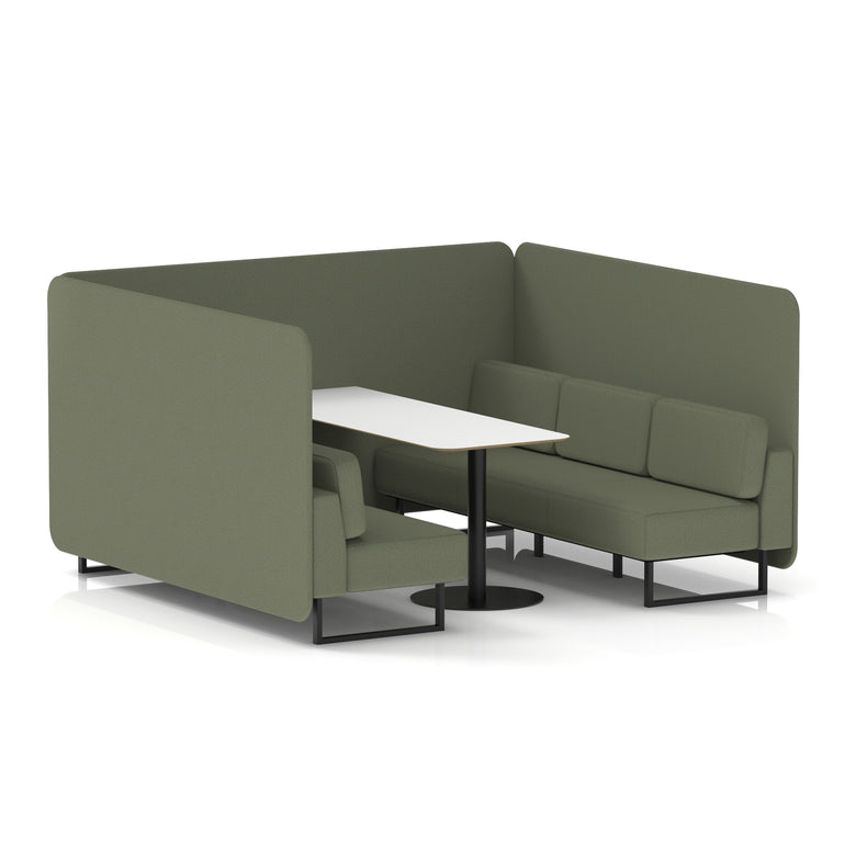 Brixworth Bench Booth With White Table In Single Tone