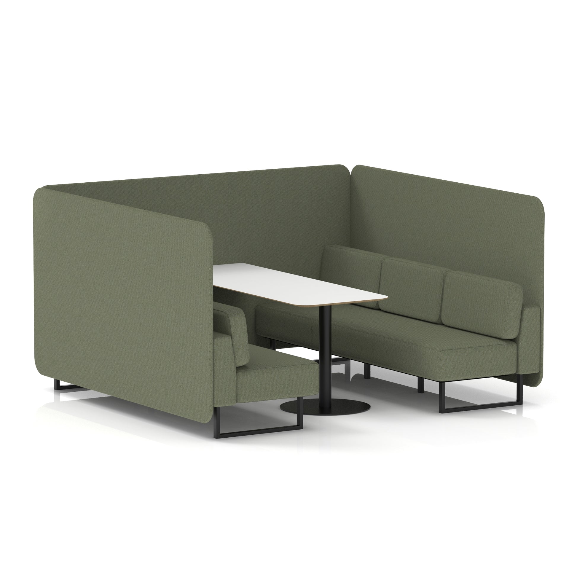 Brixworth Bench Booth With White Table In Single Tone