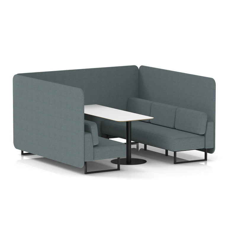 Brixworth Bench Booth With White Table In Single Tone