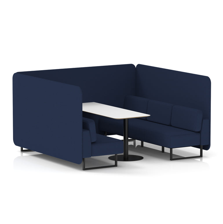 Brixworth Bench Booth With White Table In Single Tone
