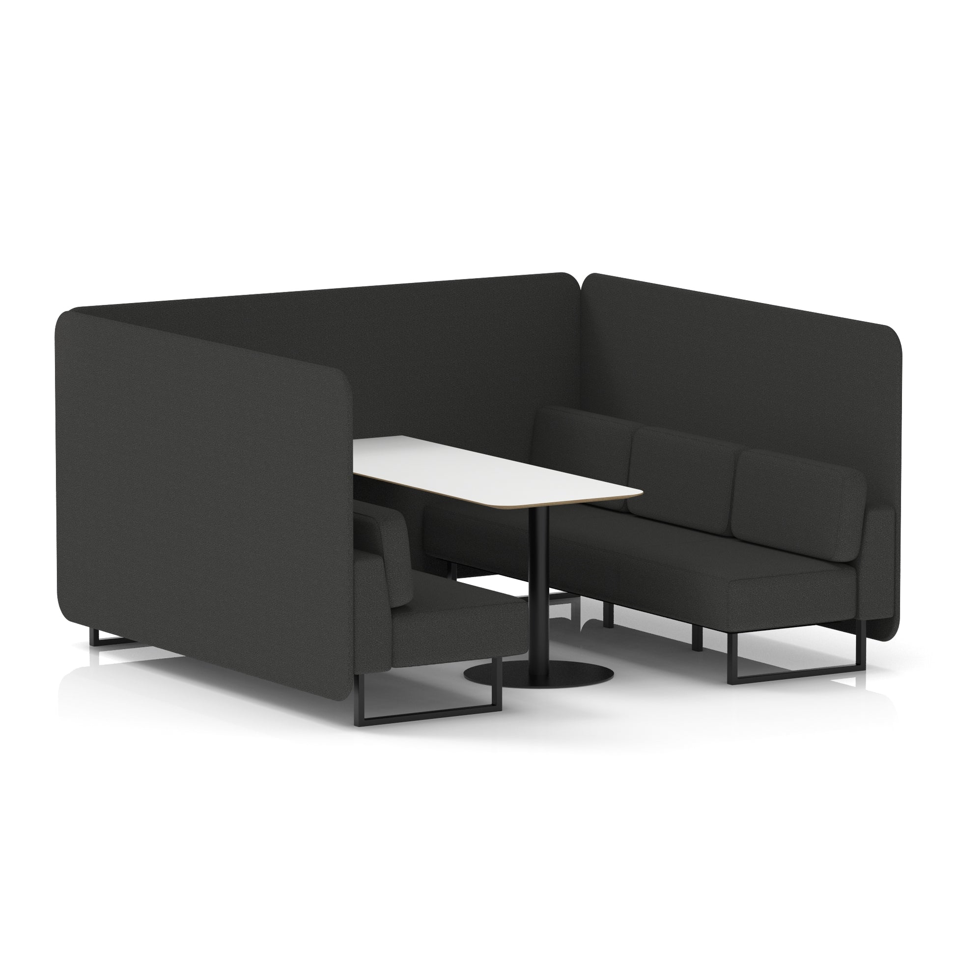 Brixworth Bench Booth With White Table In Single Tone