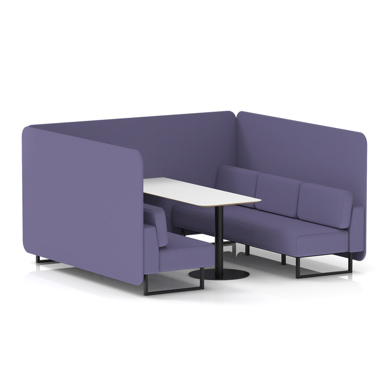 Brixworth Bench Booth With White Table In Single Tone