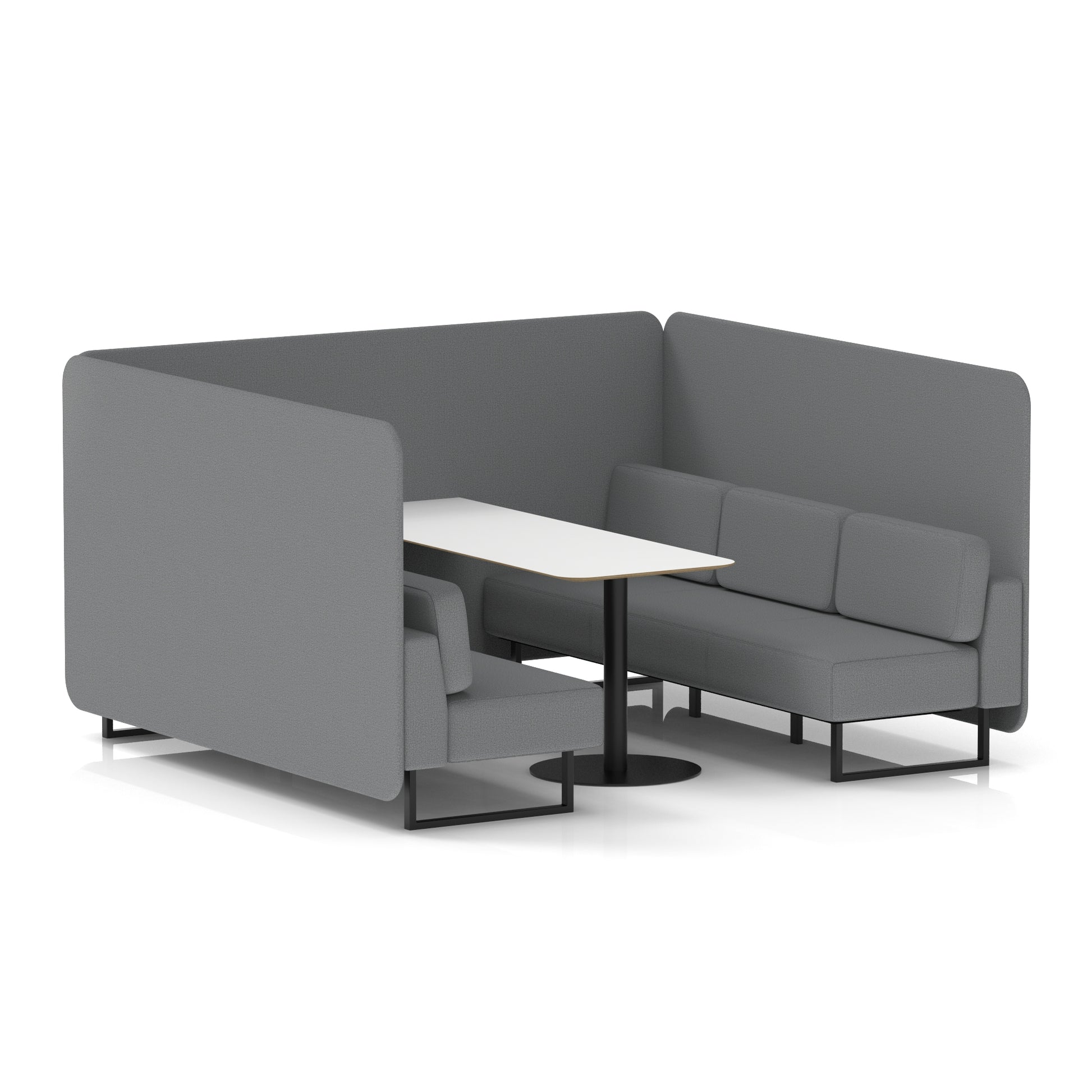 Brixworth Bench Booth With White Table In Single Tone